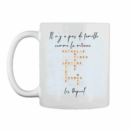 Mug Personnalisé « Ma famille en mots croisés »