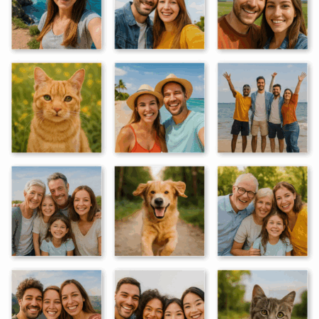 12 magnets personnalisés (6,6cm x 6,6cm)